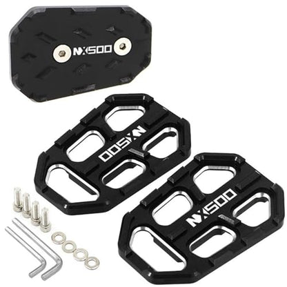 Motorcycle Foot Pegs Front Footpegs Footrests Pedal Enlarger Brake Extension for Honda NX500 2023 2024 2025(A Set Black) - color: A set Black