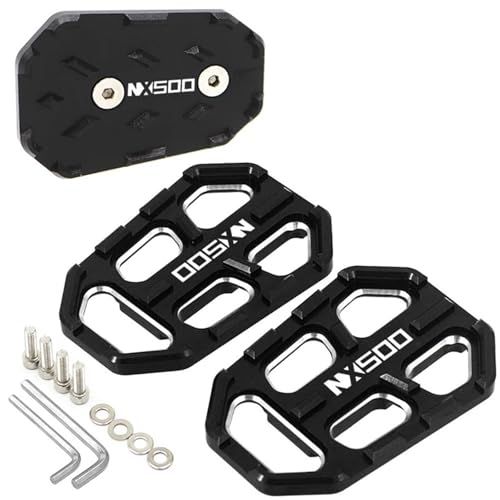 Motorcycle Foot Pegs Front Footpegs Footrests Pedal Enlarger Brake Extension for Honda NX500 2023 2024 2025(A Set Black) - color: A set Black