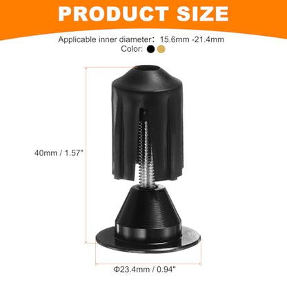 HARFINGTON 2Pair Bike Handlebar End Plugs Aluminum Bar End Caps 16-21mm Adjustment Expanding Locking with Tool for MTB Road BMX Fixed Gear Bike, Black Gold - color: Black Gold