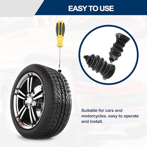 Tire Repair Kit - 60pcs Vacuum Rubber Nails for Emergency Puncture Repair on All Vehicles (Car, Truck, Motorcycle, ATV, Tractor tire,JP) - size: 60pcs