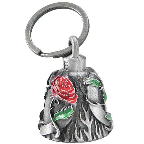Dream Apparel Motorcycle Bell Guardian Angel Drive Away Gremlin, Biker Bell for Men Women Rider Riding, Good Luck Gift - color: Red Rose