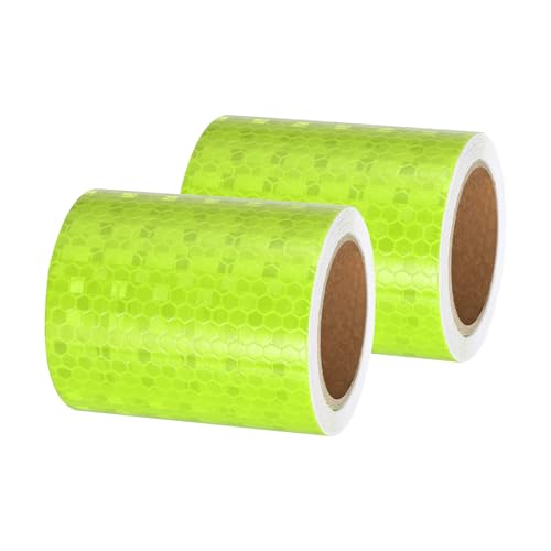 PATIKIL Reflective Tape, 2 Roll 3 Inch x 10 Ft Waterproof Self Adhesive High Visibility Caution Warning Safety Tape Reflector for Trucks Trailers Cars, Fluorescent Green - color: Fluorescent Green, size: 3 Inch x 10 Ft