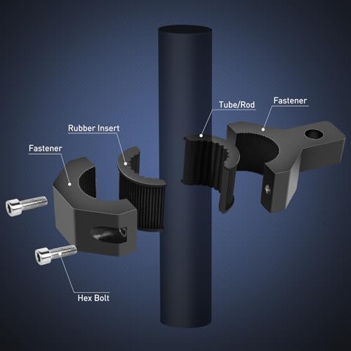 Nilight 90023B 2-Pack (Standard) Mounting Bracket Kit LED Off-Road Light Vertical Bar Tube Clamp Roof Roll Cage Holder,2 Years Warranty,Black - size: 2-Pack (Standard)