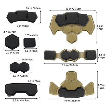 Tactical Helmet Pads - Universal Replacement Internal Memory Foam Pad Inserts for ACH, MICH, EXF Helmets - color: 4th-Khaki