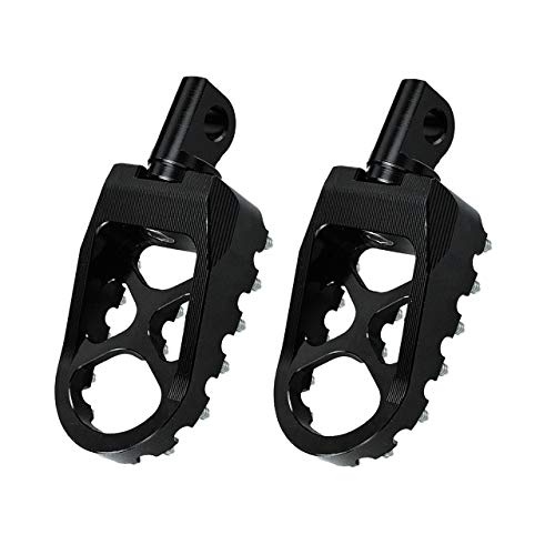 Motorcycle MX Offroad Foot Pegs CNC 360° Roating Footpegs Fit For Harley Sportster XL 883 1200 Softail Street Glide Dyna Fatboy Black - color: Black with Circular Spikes