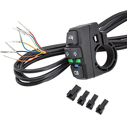 Motorcycle Turn Signal Headlight Horn Switch - 48V Waterproof Light Horn Turn Signal ON/Off Switch for Scooter Electric Bike