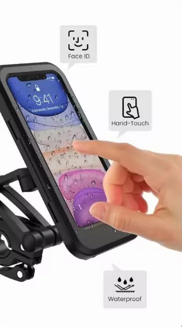 Generic Waterproof Phone Mount, Universal Compatible with All iPhones and Android Phones, 360 Swivel, Secure Handlebar Attachment for Bicycle/Motorcycle