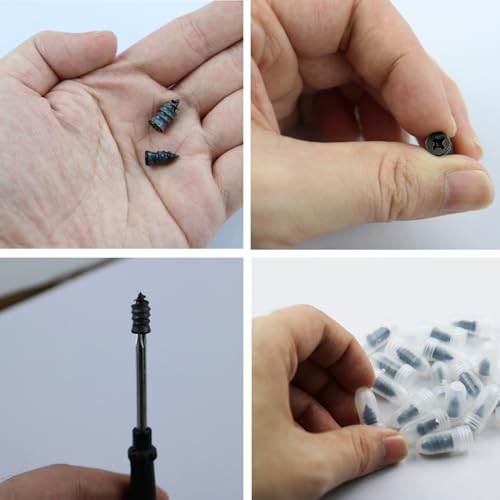 70 Pack Self-Service Rubber Tire Repair Nails, Fast Emergency Tubeless Vacuum Tire Puncture Repair Screws, Universal Fit for Cars, Motorcycles, Jeeps