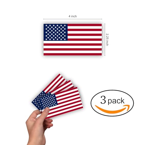 USA American Flag Sticker Decal Screen Printed Vinyl Waterproof Adhesive for Outdoor Indoor Bumper Stickers Window Small Patriotic Tactical Vehicles Helmet (3, 4" Inch)