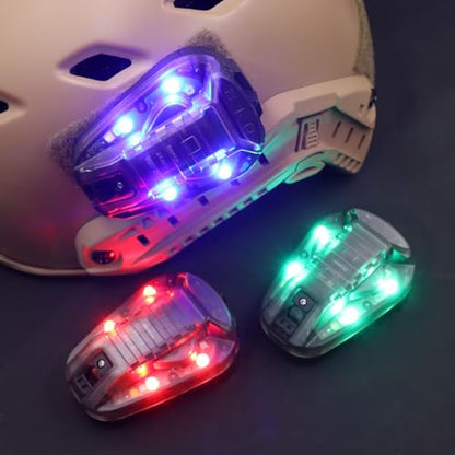 Tactical IR Strobe Helmet Light Military Identification Lights with Visible LED + White Strobe Survival Signal (Black-Blue) - color: Black-Blue