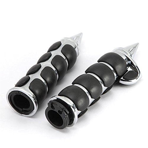 INNOGLOW Motorcycle Handlebar Grips 1 Pairs Hand Grips - color: Chrome Black-B(with Throttle Assist)