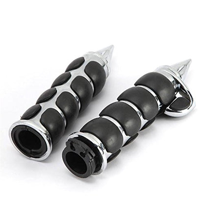 INNOGLOW Motorcycle Handlebar Grips 1 Pairs Hand Grips - color: Chrome Black-B(with Throttle Assist)