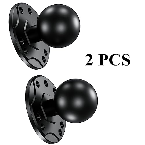 BRCOVAN 2 PCS, 1.5'' Ball Mount with Aluminum Alloy AMPS Hole Round Plate | Compatible with RAM Mounts C Size 1.5 Inches Ball Double Socket Arm