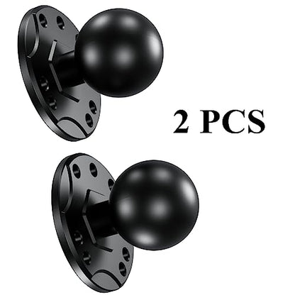 BRCOVAN 2 PCS, 1.5'' Ball Mount with Aluminum Alloy AMPS Hole Round Plate | Compatible with RAM Mounts C Size 1.5 Inches Ball Double Socket Arm