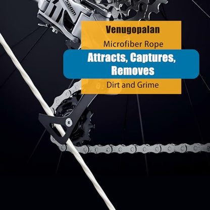 Gear Floss Microfiber Cleaning Rope, Narrow Gap Cleaner for Bicycle Motorcycle Chain, Bike Hubs, Brakes, Cassette, 3D Printer Lead Screw & Hard-to-Reach Parts, Washable Dirt Removal Tool (50)