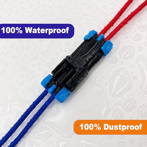 14-12 AWG 2 Pin Connector Weather Pack Connectors Kit 2 Wire Automotive Electrical Waterproof Connectors Plug Terminals with 32pcs Shrink Tubing Kit (8 Set) - size: 14-12AWG 8Set