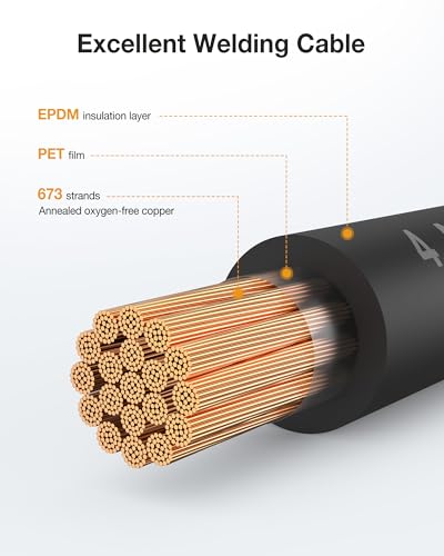 4 Gauge Wire Battery Cable, 4 AWG EPDM Welding Cable with Oxygen-Free Copper, Flexible/High Conductivity for Solar, Automotive, Battery, Inverter, RV, Marine (20 ft Red + 20 ft Black) - color: 4awg, size: 20ft