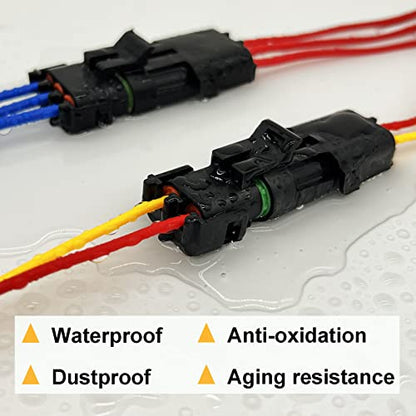 20 Kits 2 Pin Connector Weather Pack Connectors Kit Automotive Electrical Waterproof Connectors 2 Wire Connectors Plug Kit 18-14 AWG - size: 2pin/20kit/18-14AWG