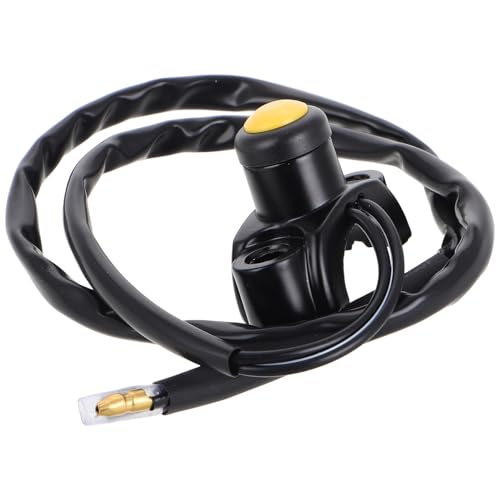 Abaodam Universal Motorcycle Handlebar Switch for Ignition and Headlight Control, Waterproof Electric Fog Light and Turn Signal Switch with Yellow Non-Lock Button for Off-Road and Urban