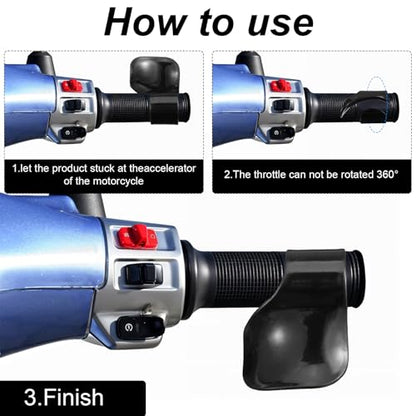 3 Pcs Motorcycle Throttle Mount Motorcycle Throttle Assist Cruise Control Grip ABS Plastic Wrist Hand Grips Handlebar Oil Control Rocker for Black Electric Bike Sport Off Road Scooter Rest Accelerator