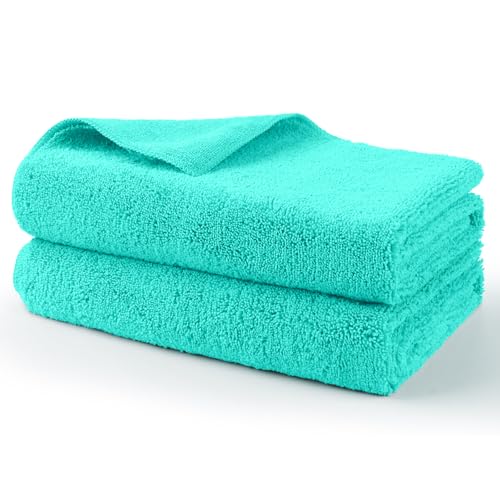 HOMEXCEL Professional Large Microfiber Car Drying Towels 2 Pack, Lint Free, Scratch Free, Highly Absorbent Drying Towel for Cars, SUVs, RVs, Trucks, and Boats,31" x 24",Green - color: Green, size: 31 x 24 Inch