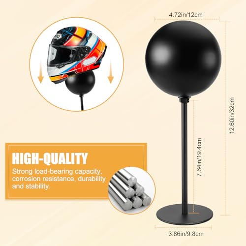 PAHTTO Motorcycle Helmet Stand 2 Packs, Desktop Helmet Display Holder with Stable Base for Helmets, Caps, Hats, Wigs, Motorcycle Helmet Accessories