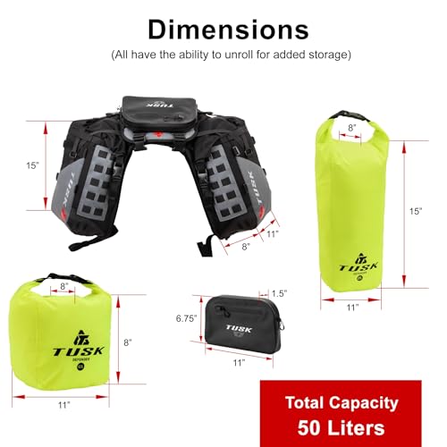 TUSK Highland X2 Rackless Luggage System Base System Standard Heat Shield Black/Grey - color: Black/Grey, size: Base System, style: Standard Heat Shield