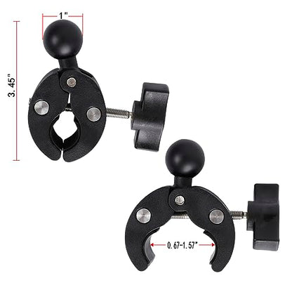 1" Ball Adapter for Handlebar Clamp Mount Base, Compatible with RAM Mounts B Size Double Socket Arm & Bike Motorcycle Phone Mount Holder - style: Handlebar Clamp Base