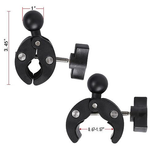 1" Ball Adapter for Handlebar Clamp Mount Base, Compatible with RAM Mounts B Size Double Socket Arm & Bike Motorcycle Phone Mount Holder - style: Handlebar Clamp Base