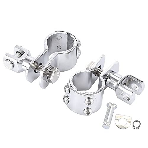 uxcell Motorcycle Footpegs 1" - 1 1/4" Highway Crash Bar Foot Peg Clamps Engine Guard Mounts Adapter for Harley Davidson
