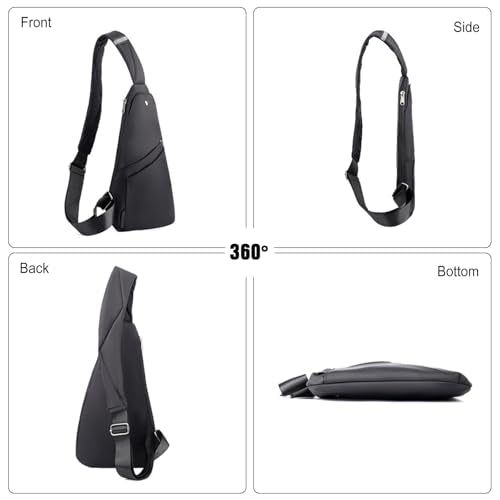 FANDARE Lightweight Sling Bag Men Chest Pack with Reflective Strips Women Versatile Motorcycle Crossbody Bags Cover Shoulder Carry Body Wallet for Hiking Running Outdoor Travel Daypacks Black - color: Black