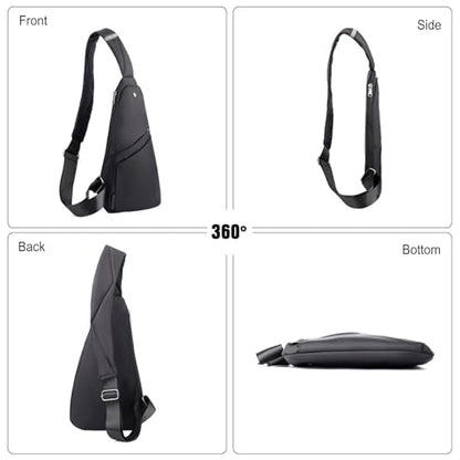 FANDARE Lightweight Sling Bag Men Chest Pack with Reflective Strips Women Versatile Motorcycle Crossbody Bags Cover Shoulder Carry Body Wallet for Hiking Running Outdoor Travel Daypacks Black - color: Black