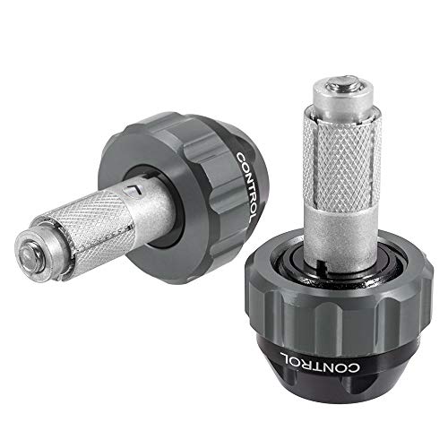 Throttle Lock Cruise Control Grip Ends Handlebar Plugs Sliders for 22mm Motorcycle Handlebar with 14mm/18mm Inner Diameter or with M6 Screw Holes (Titanium) - color: Titanium
