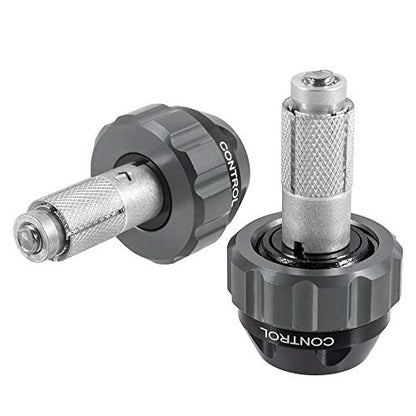 Throttle Lock Cruise Control Grip Ends Handlebar Plugs Sliders for 22mm Motorcycle Handlebar with 14mm/18mm Inner Diameter or with M6 Screw Holes (Titanium) - color: Titanium