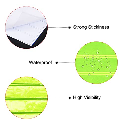 PATIKIL Reflective Stickers, 15 Pack 1 x 4.5" Waterproof Adhesive High Visibility Night Caution Warning Safety Tape Strips for Backpacks Bikes Helmets, Yellow - color: Yellow