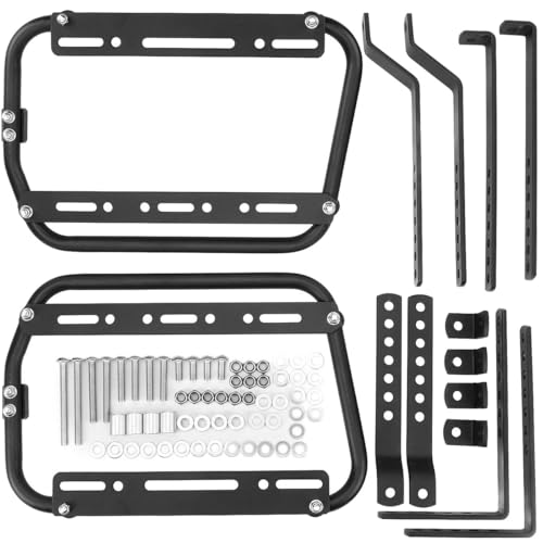 Motorcycle Side Box Mount Holder Hard Saddlebags Mounting Bracket Aluminum Alloy Mounting Bracket Kit Detachable Side Carrier Support Racks for Tour Storage Carrier