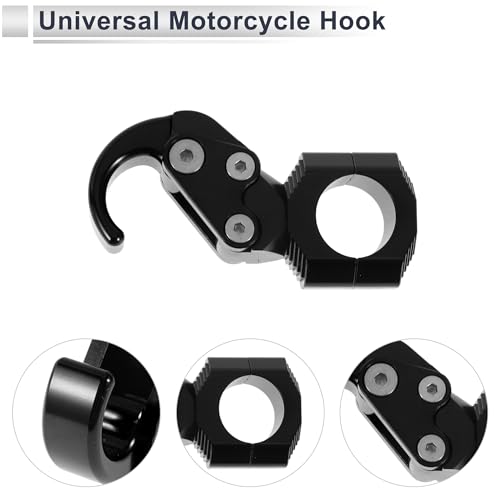 Universal Motorcycle Hanging Hook Arc Motorcycle Helmet Luggage Bag Holder Hanger for Scooters Bicycles Aluminum Alloy Black 1 Set Hexagon Wrench 88mm