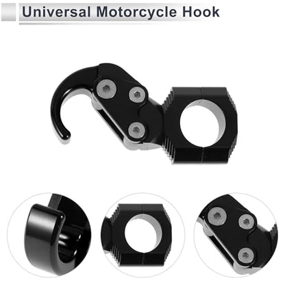 Universal Motorcycle Hanging Hook Arc Motorcycle Helmet Luggage Bag Holder Hanger for Scooters Bicycles Aluminum Alloy Black 1 Set Hexagon Wrench 88mm