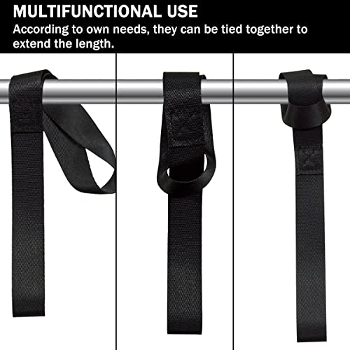 Black Soft Loop Tie Down Straps (6 Pack) 4500Lbs Breaking Strength and 1500Lbs Load Capacity, 12 * 1in Heavy Duty Tie Down Loops for Securing ATV UTV Motorcycles Scooters Dirt Bikes Lawn Equipment