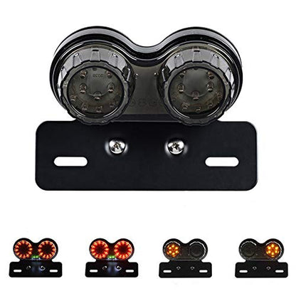 ANKIA 40-LED 40W Motorcycle Tail Light Integrated Running Lamp Brake&Turn Signal Light with License Plate Bracket for Harly Motorcycle Street Bike Cruiser Chopper (Black) - color: Black