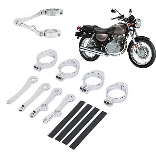 Motorcycle Headlight Mount Bracket Universal | CNC Aluminium Clamp for 39-41mm Fork Tubes, Sturdy Turn Signal Holder, Modified Replacement Part, Silver