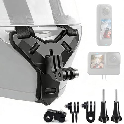 Helmet Mount for GoPro,Motorcycle Chin Strap for Go Pro Hero 13/12/11/10/9/8/7 Black,DJI Osmo Action 6/5pro/4,Dirt Bike Holder Accessories Compatible with Insta360 X5/X4/X3/Acepro2,AKASO,SJCAM