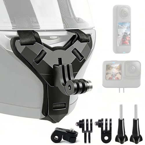 Helmet Mount for GoPro,Motorcycle Chin Strap for Go Pro Hero 13/12/11/10/9/8/7 Black,DJI Osmo Action 6/5pro/4,Dirt Bike Holder Accessories Compatible with Insta360 X5/X4/X3/Acepro2,AKASO,SJCAM