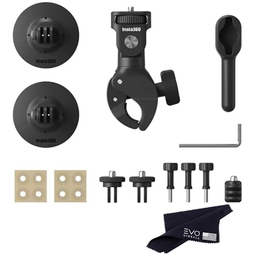 Insta360 Motorcycle Bundle New Version - Complete Mounting Kit X4/X3/X2/X 360 Cameras | Compatible with ACE/ACE PRO/GO 3/ GO2/ONE R/RS, DJI OSMO Action 4/3/2 and GoPro 12/11/10/9/MAX, Black - style: Motorcycle Bundle