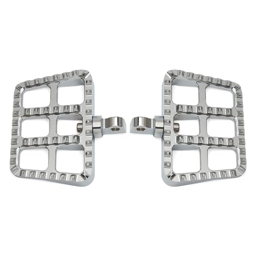 Motorcycle Mini Floorboards Foot Pegs Mx Wide Footrests Pedals Fit For Harley Dyna Fat Bob Touring Street Glide Road King Road Glide Electra Glide Sportster 883 Softail Breakout Universal (Chrome) - color: Chrome