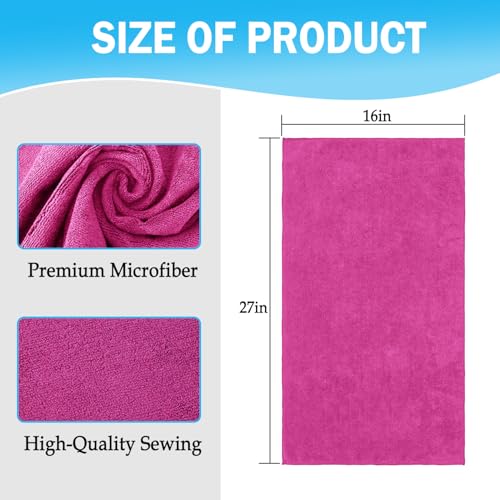 Puomue Pink Salon Towels, Super Soft and Absorbent Microfiber Hair Towel for Salon, Bath, Spa, Pool and Home, 27 inch X 16 inch (Pink - 24 Pack) - color: Pink - 24 Pack