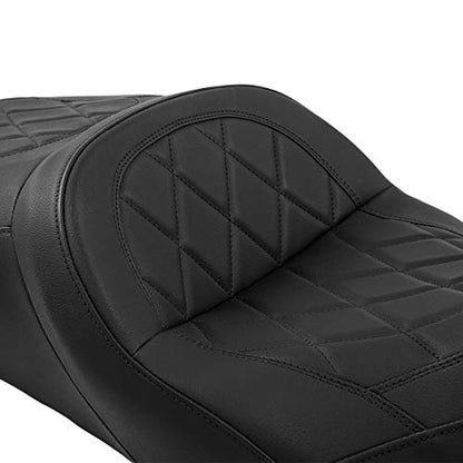 C.C. RIDER Driver Passenger Seat Hammock Seat Fit For Harley Touring 2009-2023 Street Glide Road Glide Road King Electra Glide CVO Models 2009-2022, Standard Reach Black Stitching - color: 15# Black