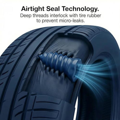 Screw in Tire Plugs, Emergency Tire Repair Screws for Tubeless Tires, Quick Fix Leak Sealing Kit for Cars, Motorcycles & Bikes