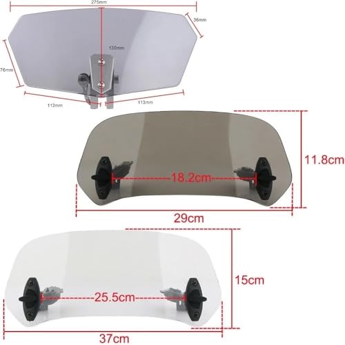 Deflector Windscreen Motorcycle Universal Adjustable Clip On Windshield Extension Deflector Windscreen Extender Spoiler for All Motorbike