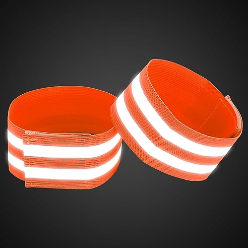 X AUTOHAUX 8pcs Reflective Bands for Arm High Visibility Night Cycling Riding Reflector Tape Straps Bracelet - color: Orange